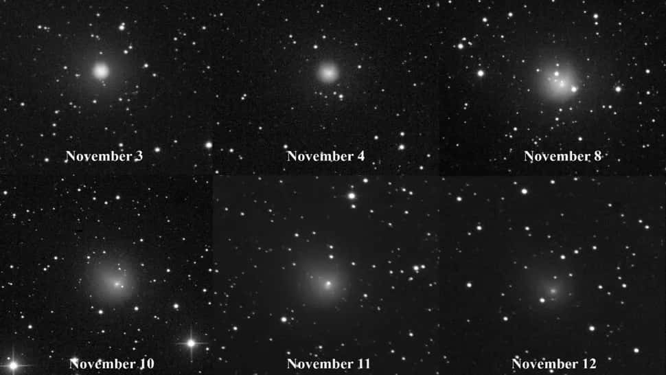 La comète 12P/Pons-Brooks a connu d'importants pics d'activité pendant l'année 2023, faisant varier sa luminosité. © Eliot Herman