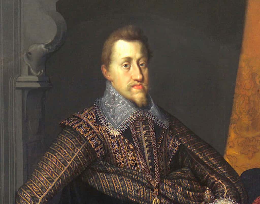 Portrait (détail) de l'empereur germanique Ferdinand II de Habsbourg, par Joseph Heintz en 1604. Musée d'Histoire de l'Art, Vienne, Autriche. © Wikimedia Commons, domaine public