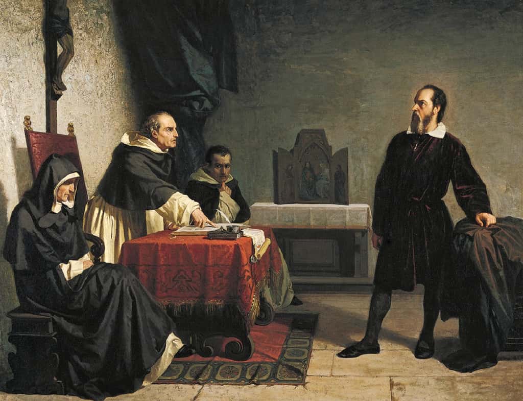 Galilée face à l'Inquisition romaine, par Cristiano Banti en 1857. Collection privée. © <em>Wikimedia Commons</em>, DP