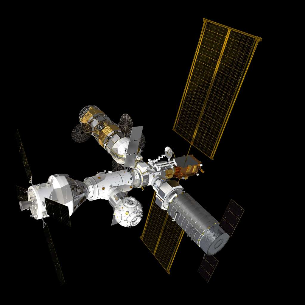Le Gateway, une petite station spatiale lunaire située à proximité de la Lune, est la prochaine destination de Thomas Pesquet. © ESA