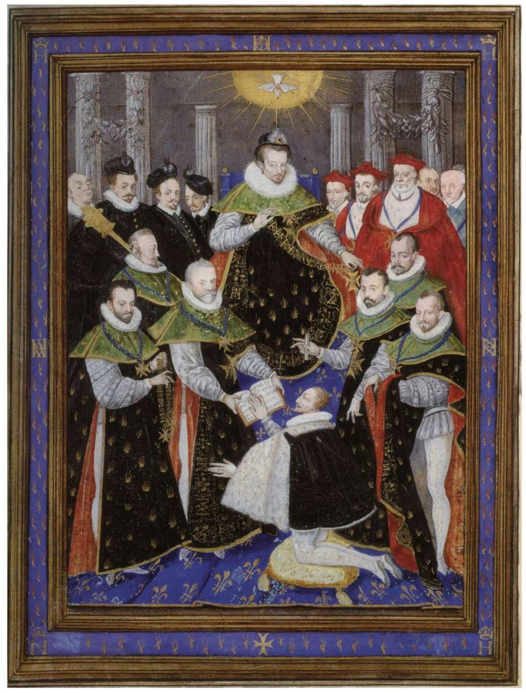 Henri III présidant la première cérémonie de l'ordre du Saint-Esprit, par Guillaume Richardière en 1586. Musée Condé, Chantilly. © Wikimedia Commons, domaine public