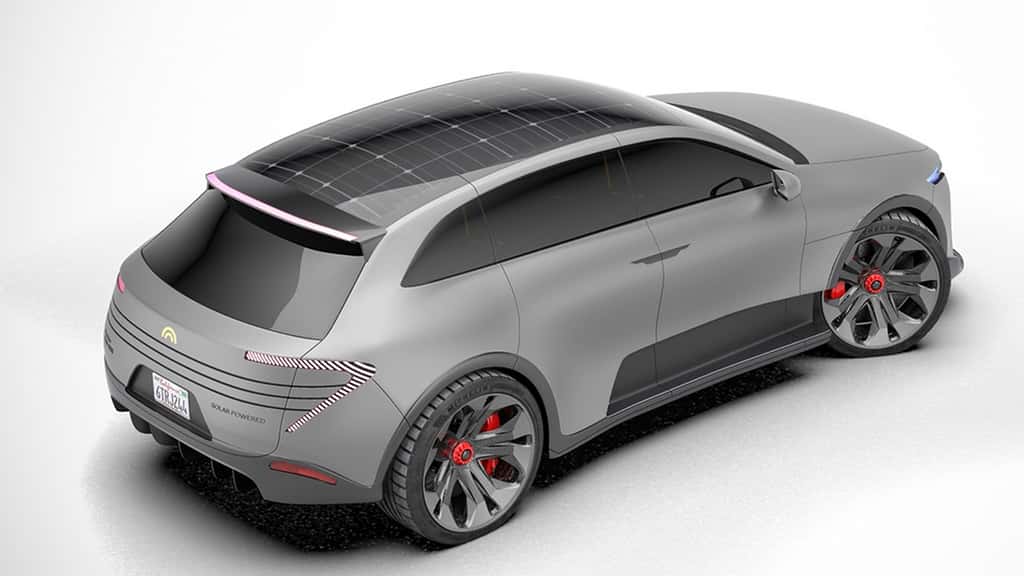 Le SUV électrique et solaire Humble One est doté de cellules photovoltaïques qui recouvrent l'intégralité du toit et certains éléments de carrosserie. © Humble Motors