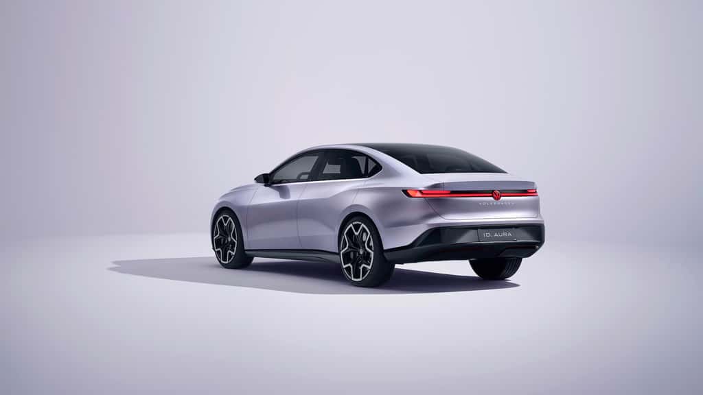 L'ID.Aura est une berline électrique compacte au style épuré. © Volkswagen