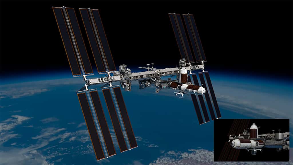 Le segment Axiom de la Station spatiale internationale qui pourrait compter jusqu'à six modules et une coupole d'observation de la Terre. Les deux premiers modules de ce segment, le nœud de jonction Node 1 (AxN1) et le module d'habitation (AxH), seront réalisés par Thales Alenia Space. © Axiom