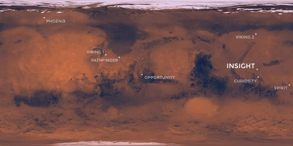 Position d’InSight sur Mars. © Nasa, JPL