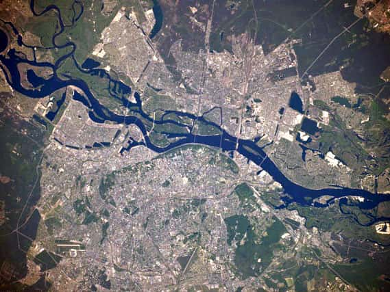 Kiev, Ukraine - Vue Satellite © Wikimédia Commons, domaine public