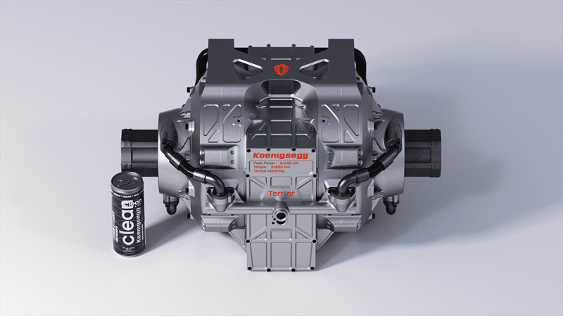 Le bloc Terrier réunit deux moteurs Quark et un convertisseur six phases. © Koenigsegg
