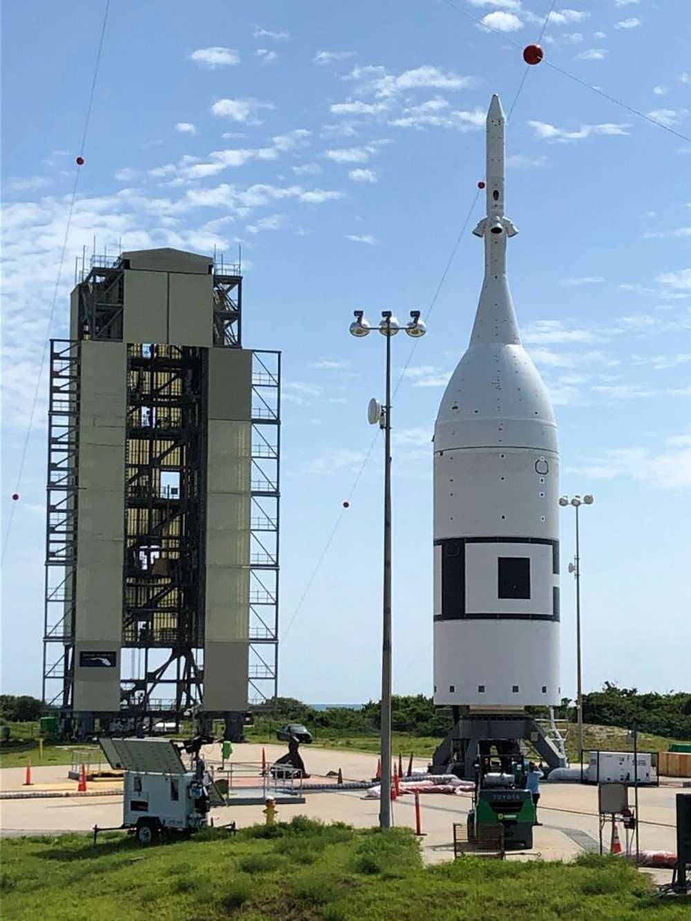 La véhicule Orion prêt pour son test d'abandon de lancement (<em>Ascent Abort Test 2</em>). © Nasa