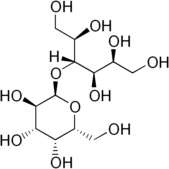 La formule chimique du lactitol. © DP, Wikipédia