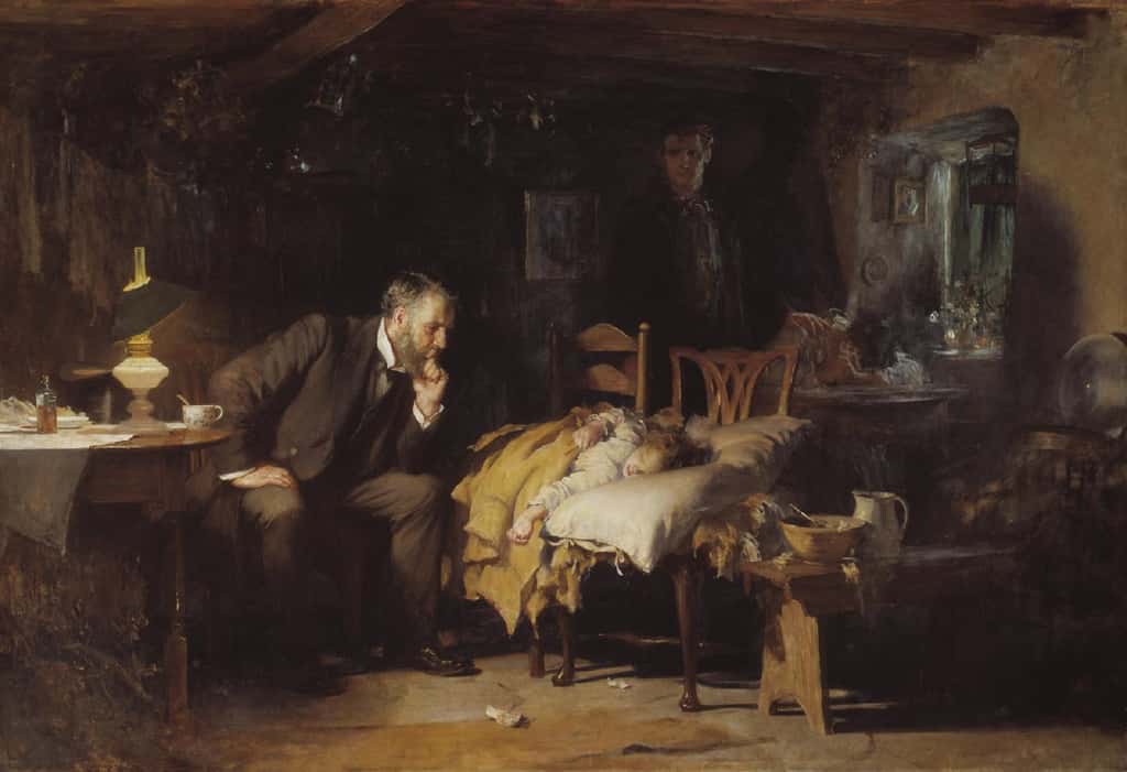 "The doctor" par Luke Fildes en 1891. Tate Gallery, Londres. © Wikimedia Commons, domaine public.