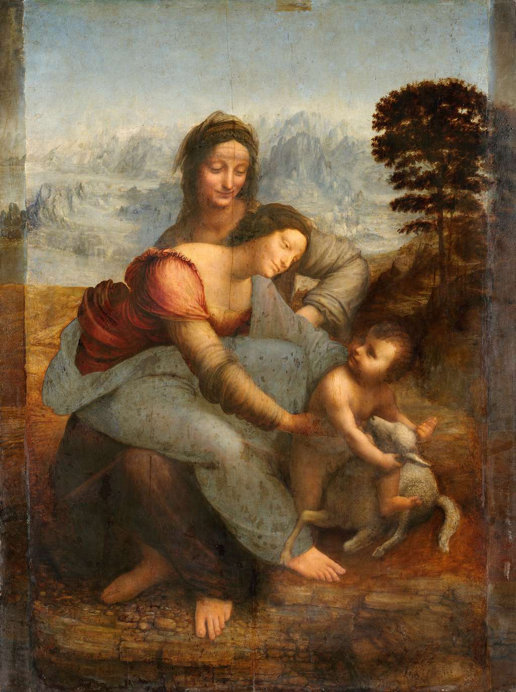 <em>La Vierge à l'enfant et Sainte-Anne</em> de Léonard de Vinci, un des chefs-d'œuvre de la Renaissance. © Léonard de Vinci, Wikimedia Commons, DP
