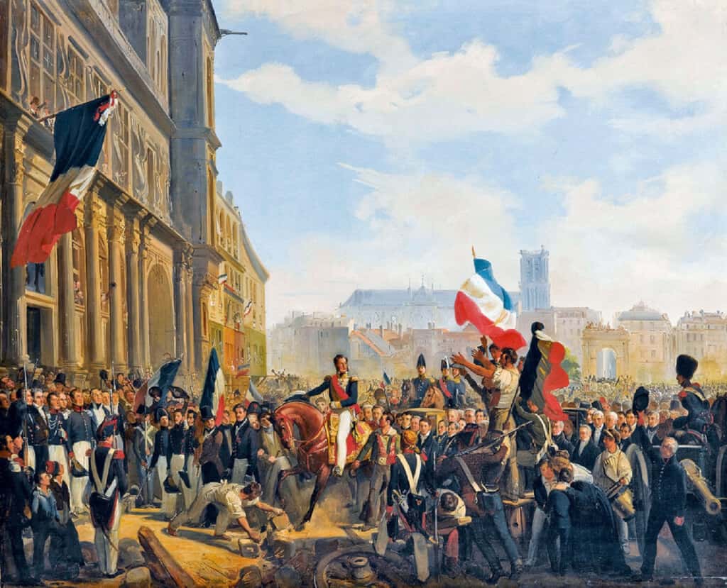 Louis Philippe à l'Hôtel de Ville de Paris, le 31 juillet 1830 ; par Eloi Firmin Féron en 1837. Château de Versailles. © RMN - Grand Palais / Gérard Blot.
