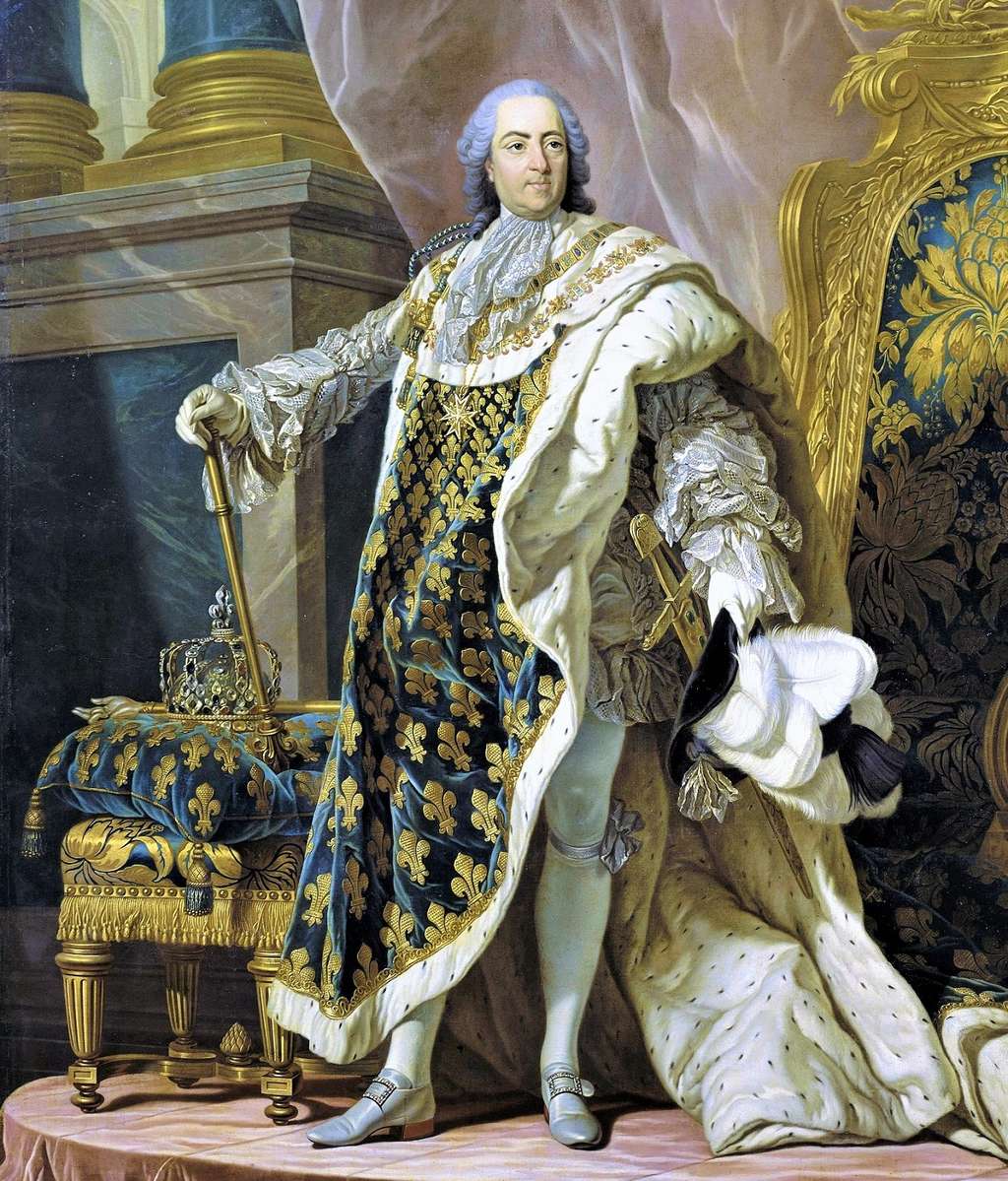 Portrait de Louis XV en habits de sacre par Martial Frédou d'après Louis-Michel Van Loo, en 1763. © RMN (Château de Versailles), Gérard Blot