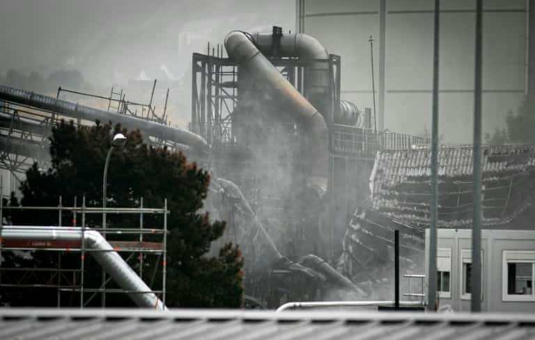 L’usine chimique de Lubrizol un mois après un incendie dévastateur, le 24 octobre 2019, en Seine-Maritime. © Lou Benoist, AFP archives