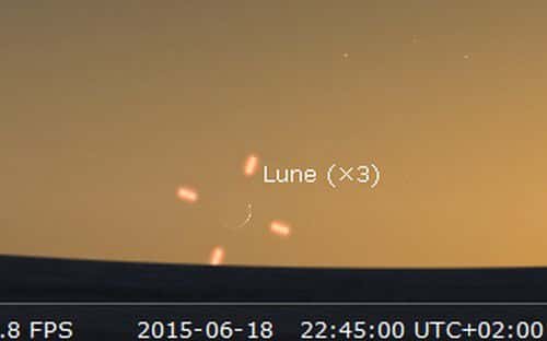 Le 18 juin, observez le très fin croissant lunaire. © Futura-Sciences
