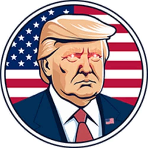 Le logo du Maga, une cryptomonnaie officiellement liée à Donald Trump, qui en possède un vaste portefeuille. © CoinGecko
