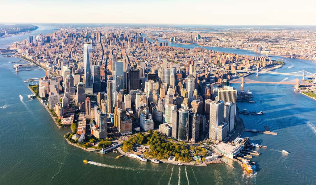 L'île de Manhattan et ses milliers de buildings s'affaisse. © Tierney, Adobe Stock