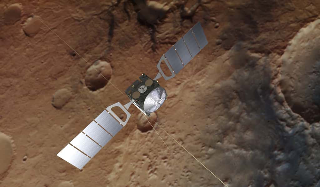 Illustration de la sonde <em>Mars Express</em>, en orbite autour de la Planète rouge depuis 2003. © ESA, ATG medialab, DLR/FU Berlin, CC by-sa 3.0 IGO