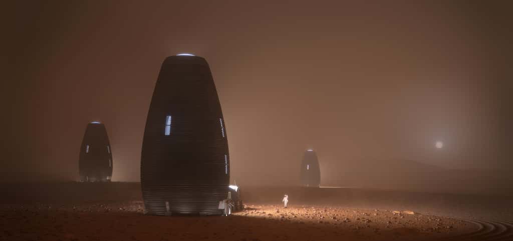 Impression d'artiste de l'habitat martien imaginé par AI SpaceFactory et Autodesk. © AI SpaceFactory 