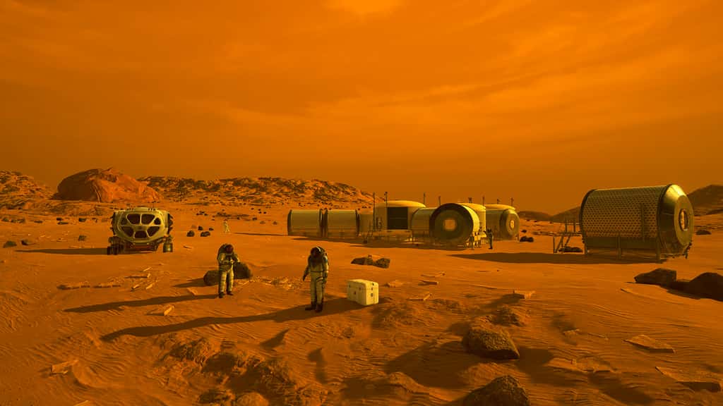 Concept d'habitats martiens à l'étude. © Nasa
