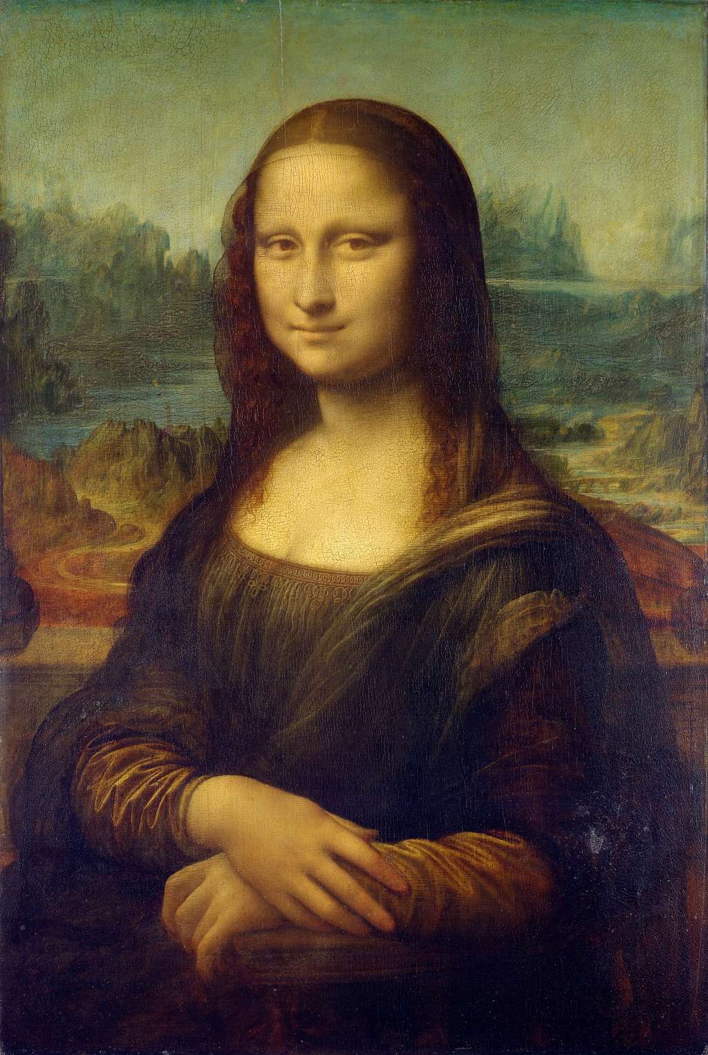 Portrait de <em>Mona Lisa del Giocondo</em>, la Joconde, par Léonard de Vinci (entre 1503 et 1506 ? Incertitude sur la date de création de l'œuvre). Musée du Louvre, Paris. © <em>Wikimedia Commons</em>, domaine public 