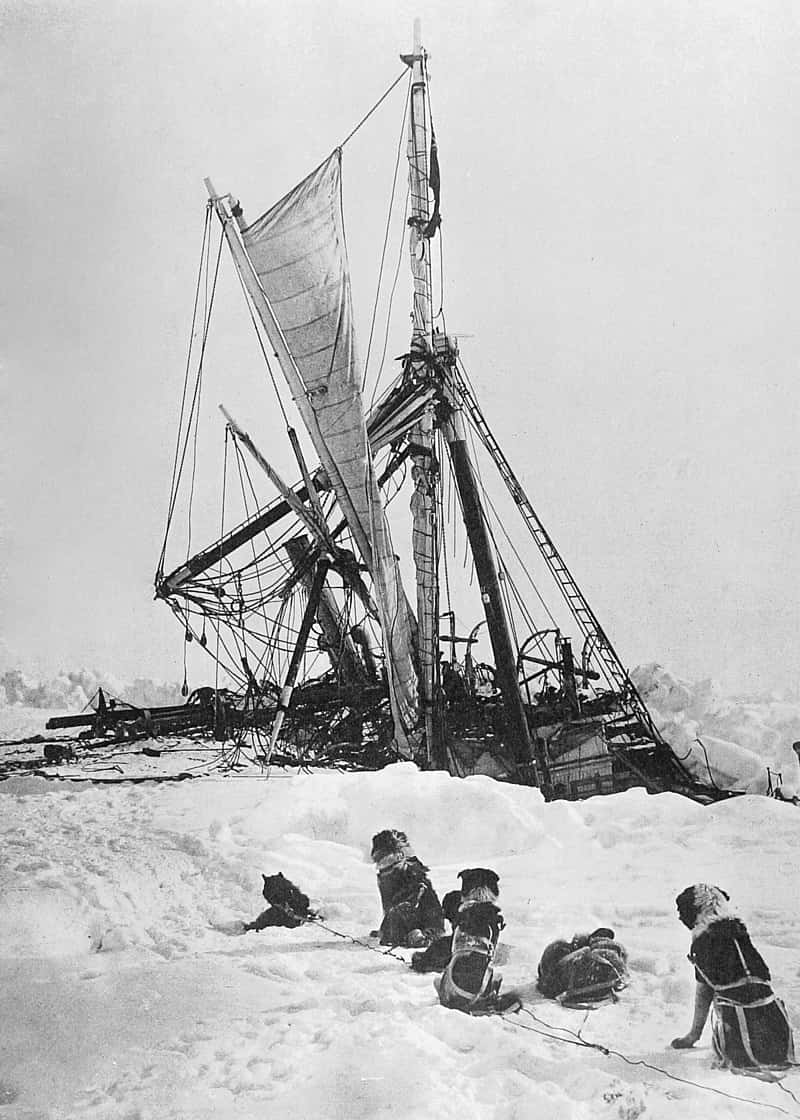 Le navire pris dans les glaces en 1915 © Wikipedia