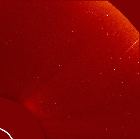 Cortège de comètes dans le champ du coronographe Lasco C2 de Soho, le 7 août 2020. © ESA, Nasa, Soho, Karl Battams