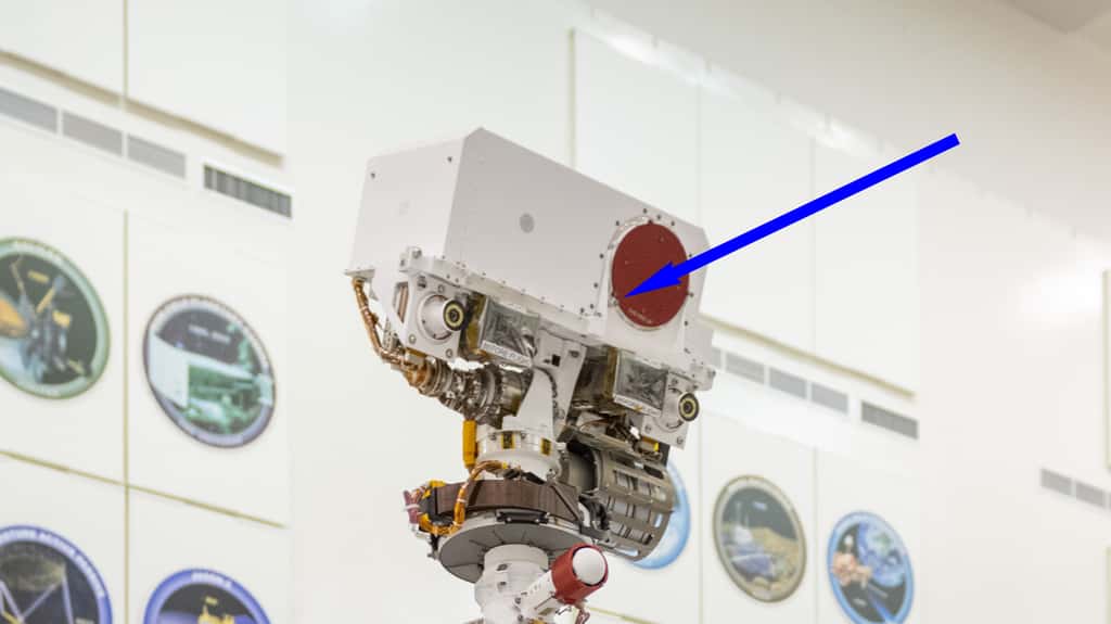Le microphone de l’Isae-Supaéro installé sur SuperCam. © Nasa, JPL-Caltech