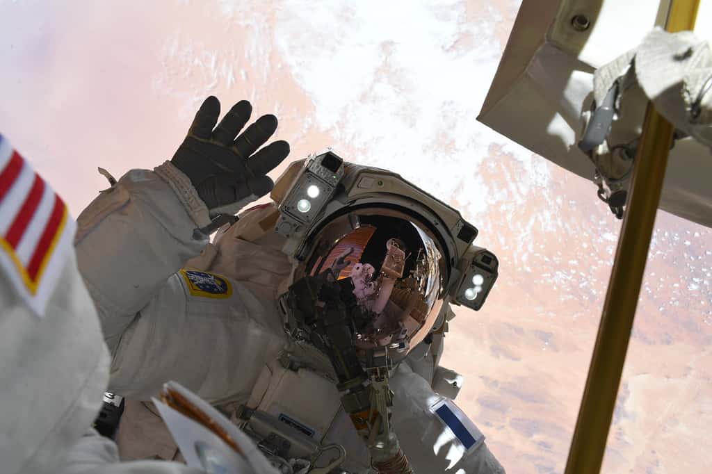 L'astronaute européen Thomas Pesquet lors de sa troisième sortie dans l'espace, le 25 juin 2021. © Nasa, ESA