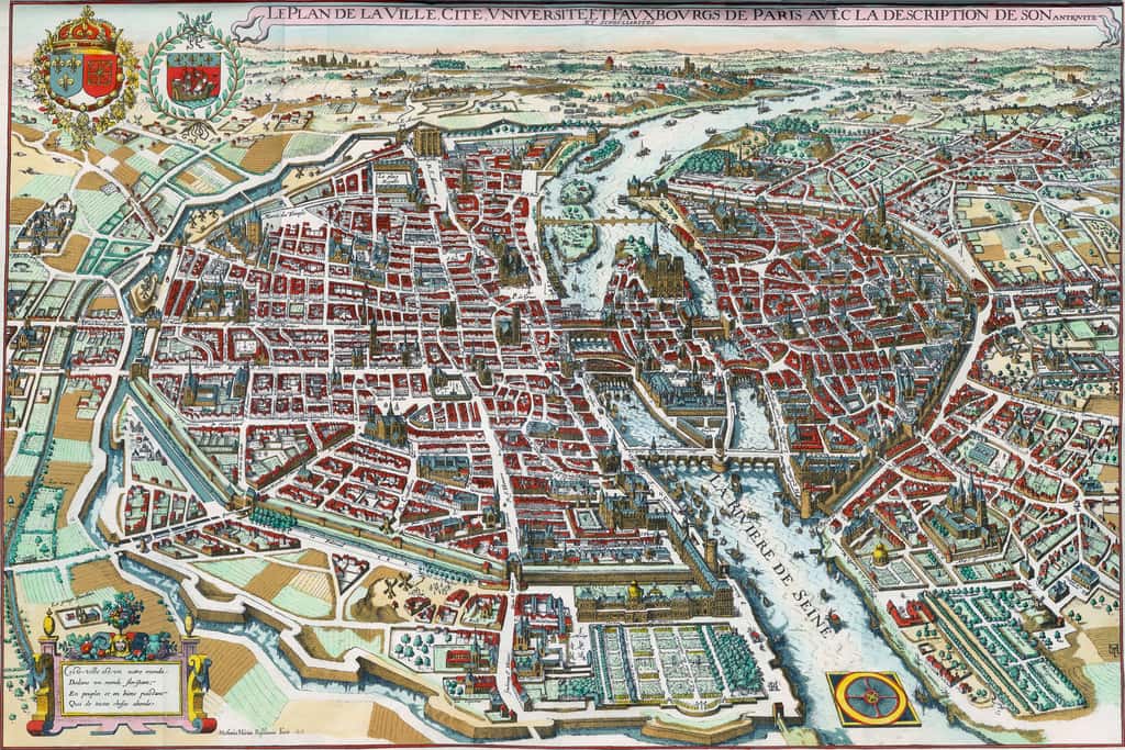 Plan de Paris par Matheus Merian en 1615. © Wikimedia Commons, domaine public