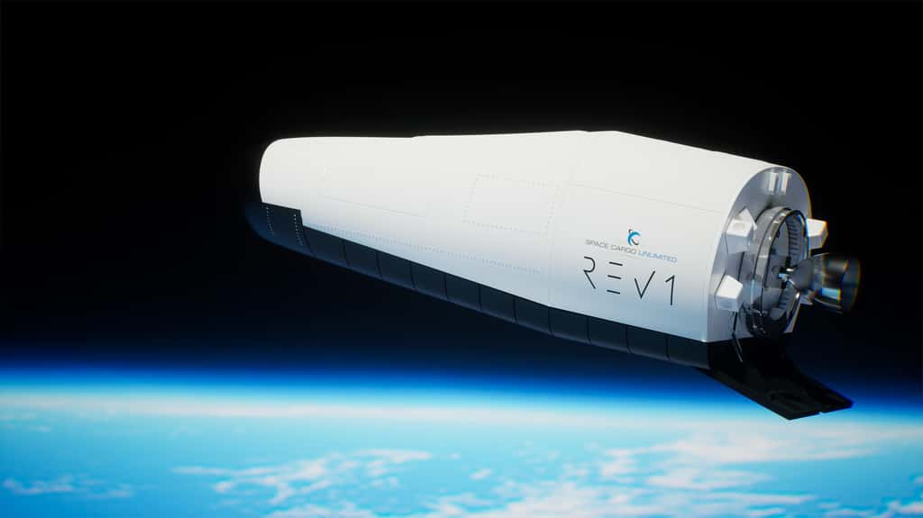L'usine spatiale de Space Cargo Unlimited. Ce véhicule spatial, qui reprend la forme du démonstrateur de rentrée atmosphérique IXV, sera réalisé par Thales Alenia Space. © Space Cargo Unlimited