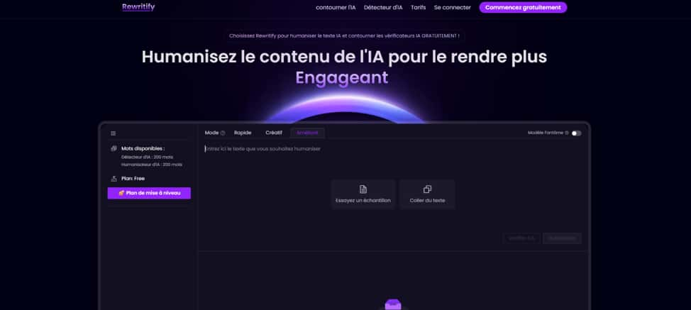 Rewritify AI, le meilleur humaniseur d’IA pour étudiants. © Rewritify AI