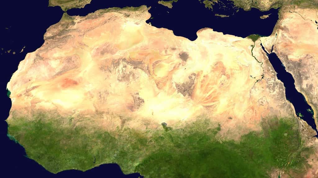 Le Sahara est le troisième plus grand désert au monde et le plus grand désert chaud. © Nasa