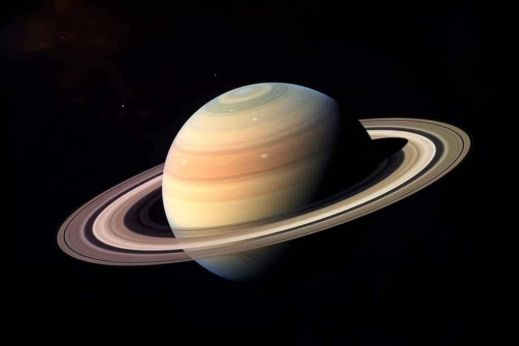 Saturne est un des joyau du ciel à admirer dans un télescope cet été. Ci-dessus, photomontage. © Kinapi, Adobe Stock