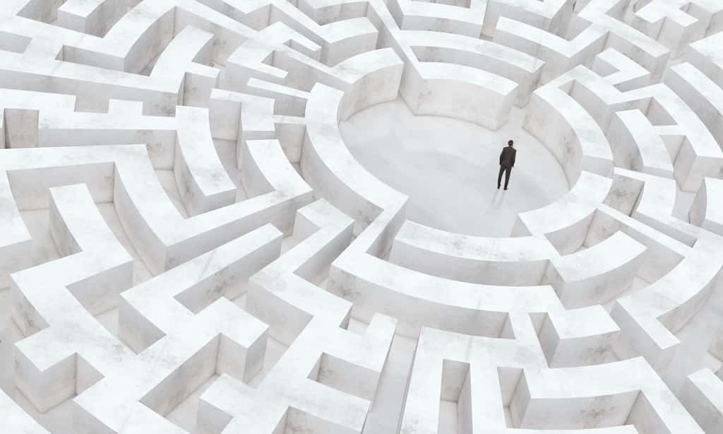 Les bureaux de Lumon où travaillent les personnes dissociées évoquent un labyrinthe. © SFIO Cracho, Adobe Stock