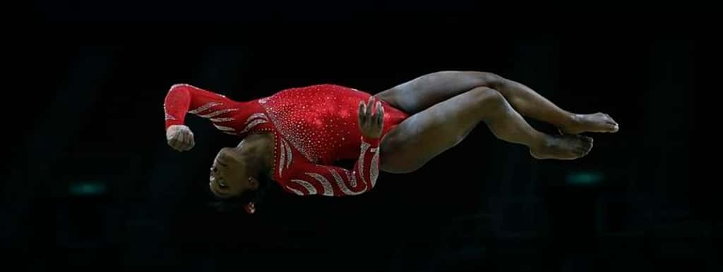 Simone Biles lors des JO de Rio, en 2016. © Fernando Frazão, Agência Brasil