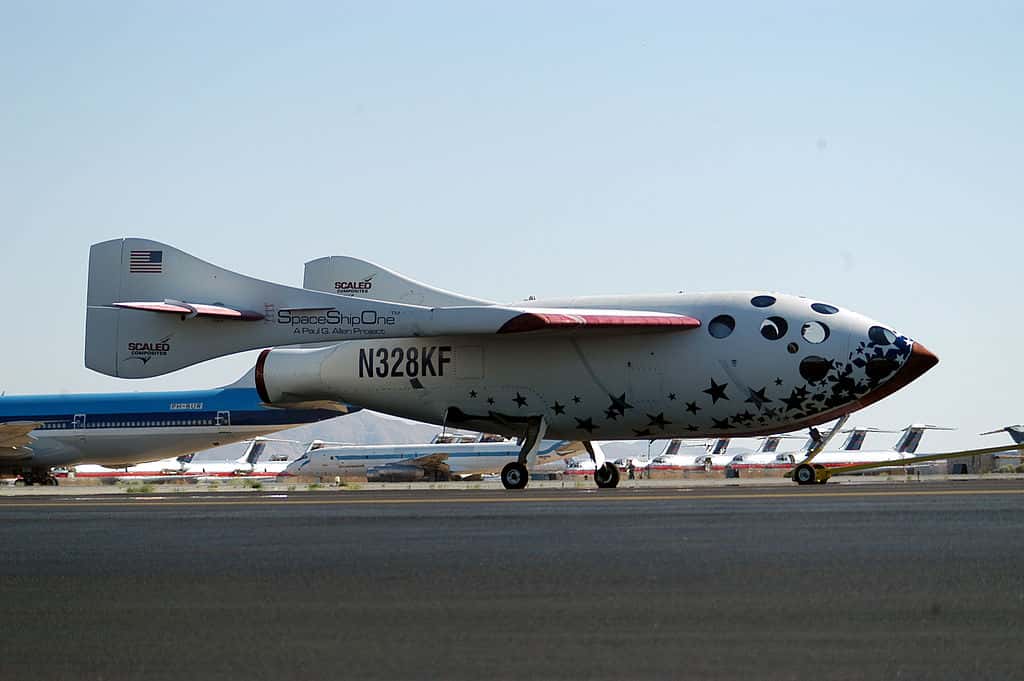 L'Ansari X-Prize a récompensé en 2004 l'avion suborbital SpaceShipOne dans l'optique du tourisme spatial. © Ansari X-Prize