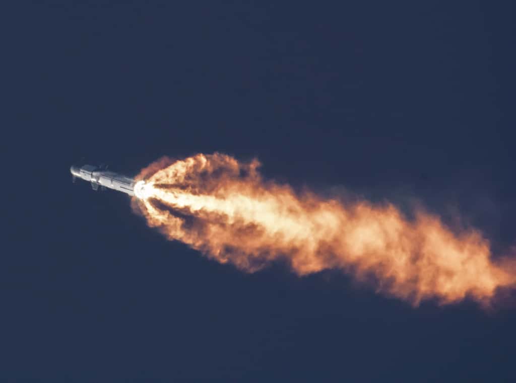 Le 21 avril dernier, le Starship explosait en plein vol près de quatre minutes après son décollage. © SpaceX