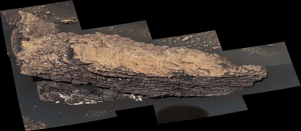 Le rocher « Strathdon » témoigne d’un passé plus mouvementé que les scientifiques ne le pensaient. Photo prise par Curiosity le 9 juillet 2019 (Sol 2.461). © Nasa, JPL-Caltech, MSSS