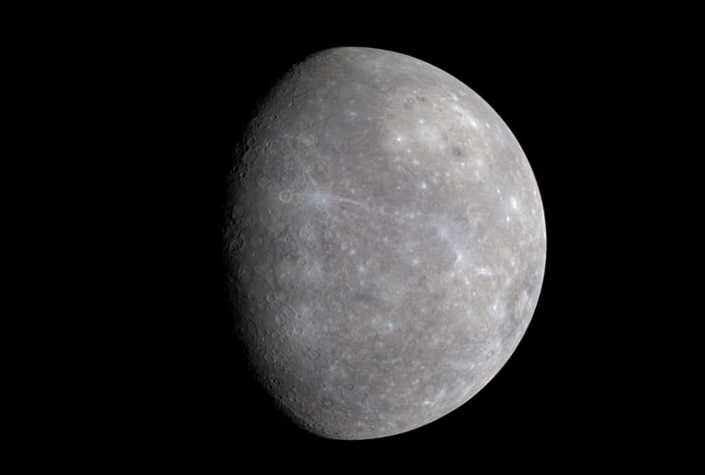 Mercure prise par la sonde Messenger en 2009 avec sa caméra WAC. © Nasa, <em>Johns Hopkins University Applied Physics Laboratory,</em> Carnegie
