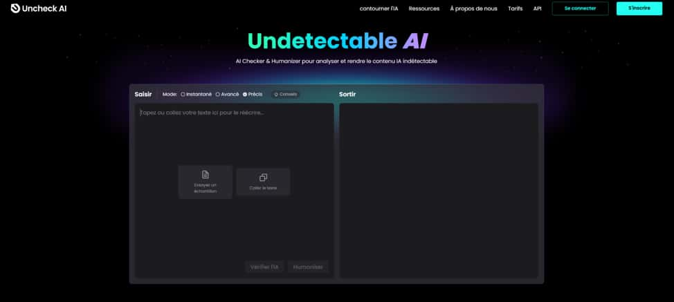  Uncheck AI, le meilleur humaniseur d’IA pour une sortie de qualité. © Uncheck AI 