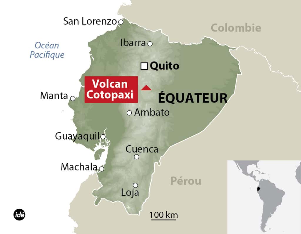 L'Équateur est un pays de volcans où ils se comptent par dizaines. Certains culminent à plus de 5.000 m. Ils constituent l’arc volcanique équatorien résultant de la subduction de la plaque océanique Nazca sous la plaque continentale d’Amérique du Sud. © IDE