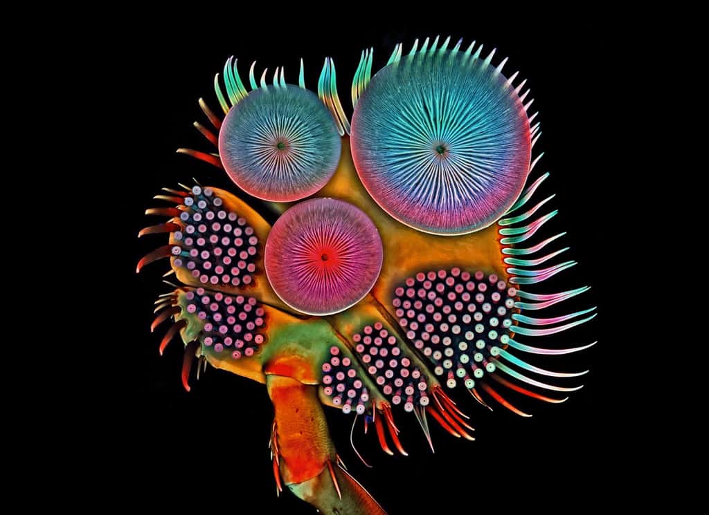 Les ventouses qui ornent les pattes antérieures de ce scarabée plongeur apparaissent nettement sur cette photo. © Igor Siwanowicz, Howard Hughes Medical Institute