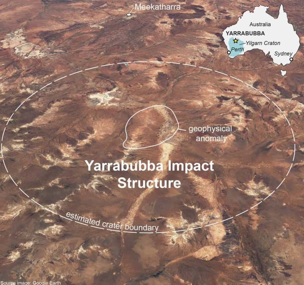 Le cratère Yarrabubba a commencé à manifester sa présence en 2001, suite à des mesures d'aimantation de roche qui ont fait apparaître un arc initialement mystérieux. © Nicholas Timms, Curtin University