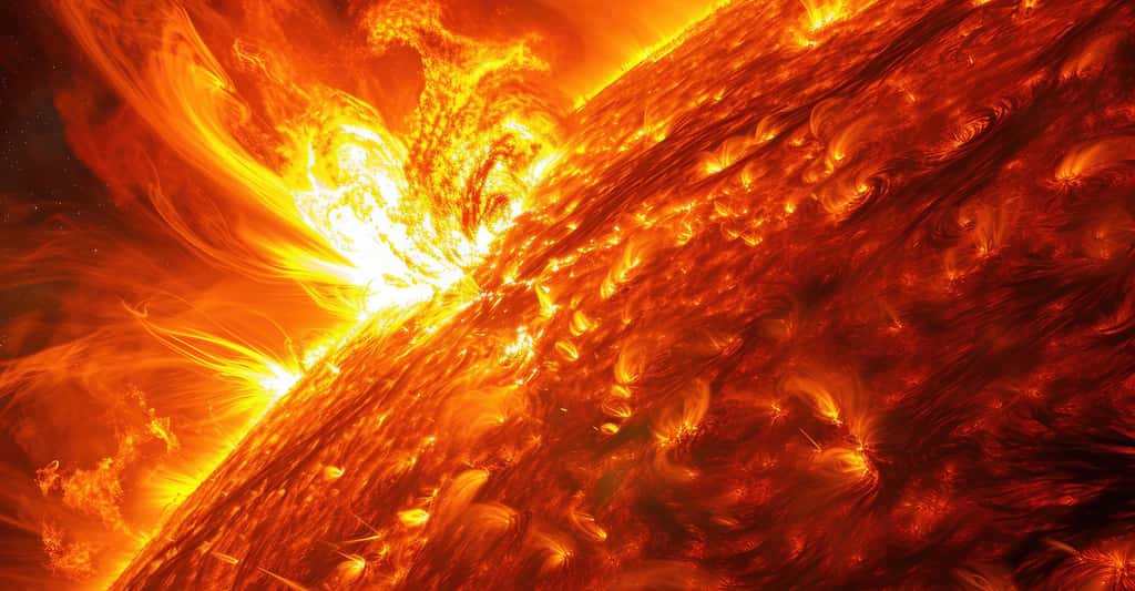 En quelques heures, notre Soleil a produit trois puissantes éruptions de classe X. © Alla, Adobe Stock