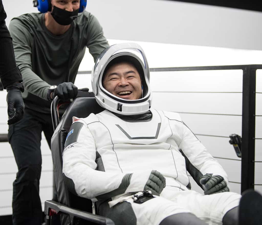 L'astronaute de la Jaxa, Aki Hoshide, compagnon de Thomas Pesquet de la mission Crew-2. © Nasa, Aubrey Gemignani