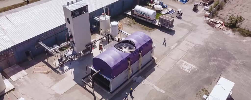 La startup canadienne Carbon Engineering capture le CO<sub>2</sub> atmosphérique pour le transformer en biocarburant. © Carbon Engineering, Facebook