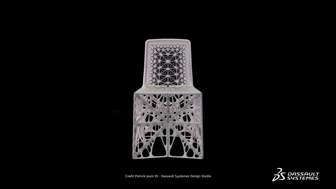 La chaise Tamu de Patrick Jouin pèse à peine 2,38 kg et se replie comme un origami. © Patrick Jouin, Dassault Systemes Design Studio