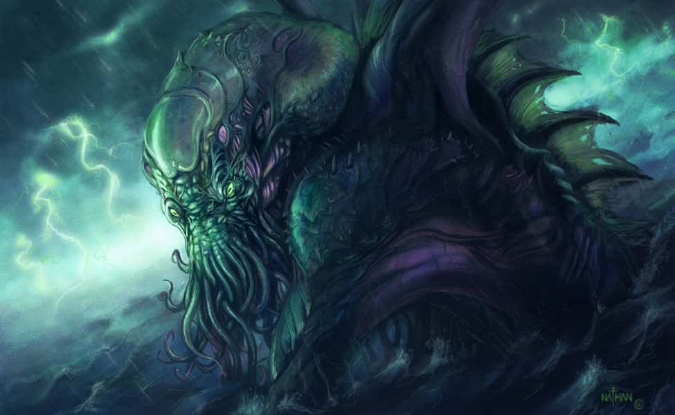 Illustration du personnage de Cthulhu dans le roman «<em>L’Appel de Cthulhu</em>» de H.P. Lovecraft. © Nathan Rosario, DeviantArt