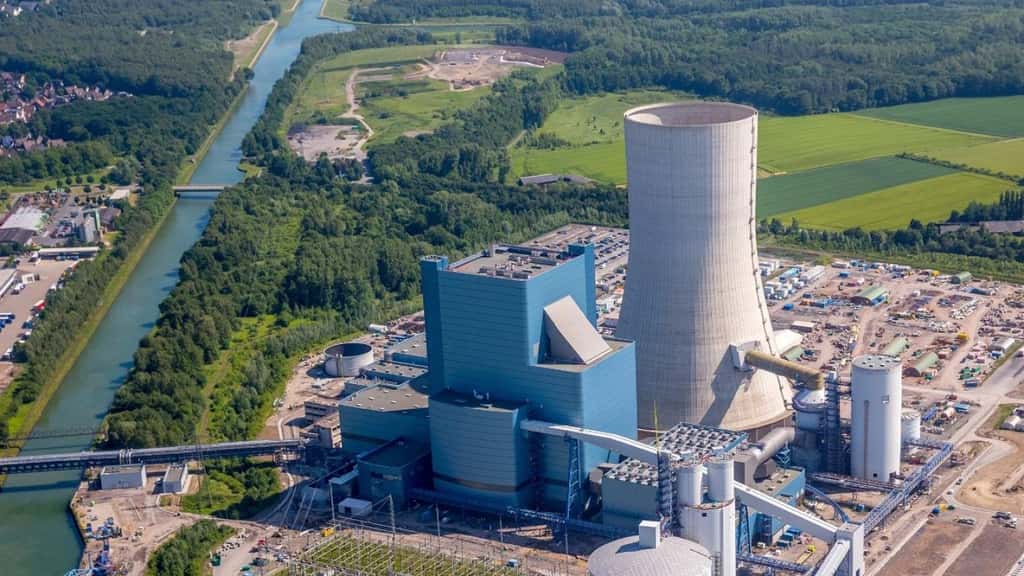 La centrale nouvelle au charbon de Datteln 4, en Rhénanie Nord-Wesphalie, aura une capacité de 1.100 MW en 2020. © Uniper